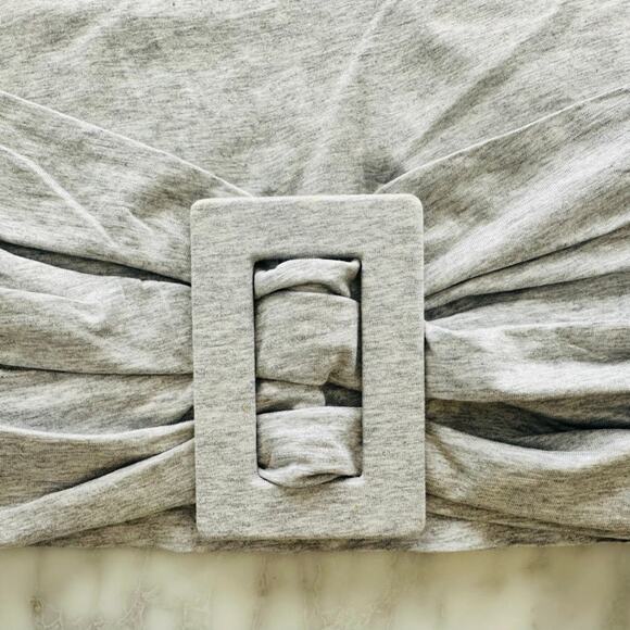 GIUSEPPE DI MORABITO Cropped T-shirt Grey Buckle Size XS Short Sleeve Cotton - Picture 3 of 8